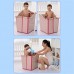 Bathtubs Freestanding Folding Child Folding Bath Bucket Portable Home Folding (Color : Pink  Size : 55cm/21.7inch) - B07H7JH83S